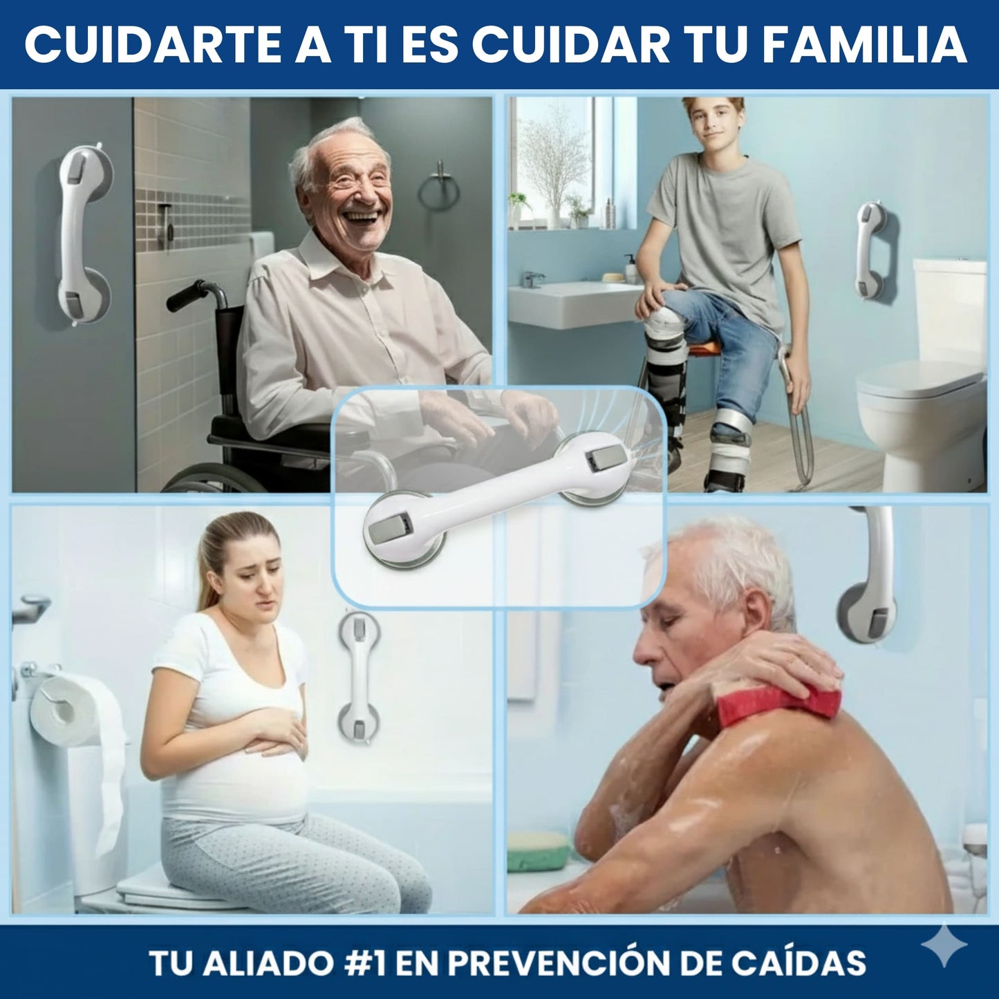 Soporte EasyGrip™ - Dispositivo #1 para prevenir caídas en el baño