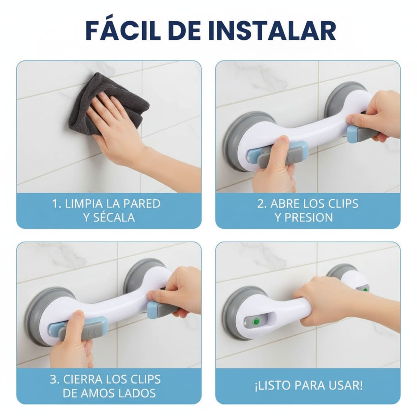 Soporte EasyGrip™ - Dispositivo #1 para prevenir caídas en el baño