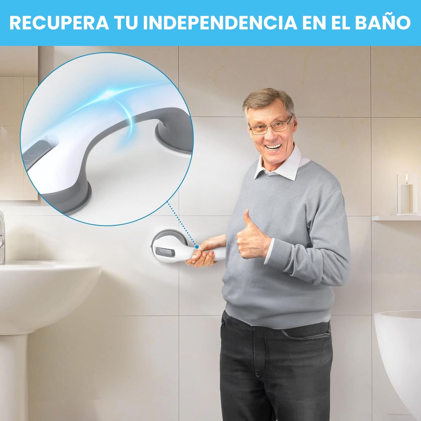 Soporte EasyGrip™ - Dispositivo #1 para prevenir caídas en el baño